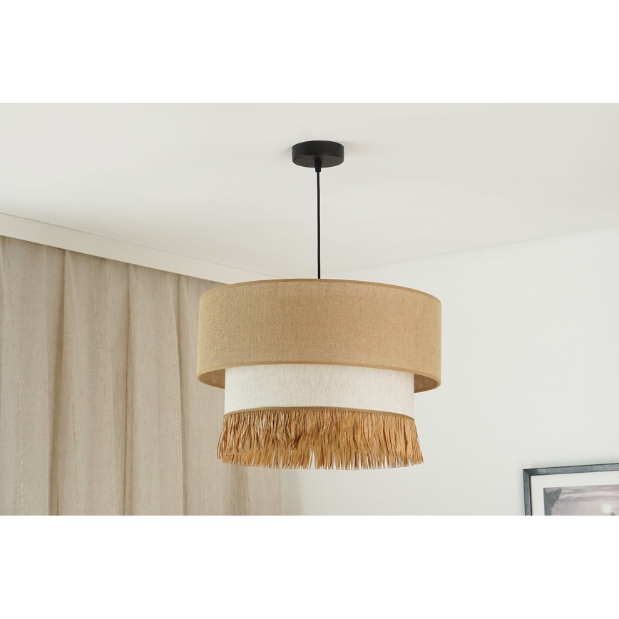 Brilagi - Candelabru suspendat pe cablu WINNETOU BOHO 1xE27/15W/230V diametru 45 cm maro/crem