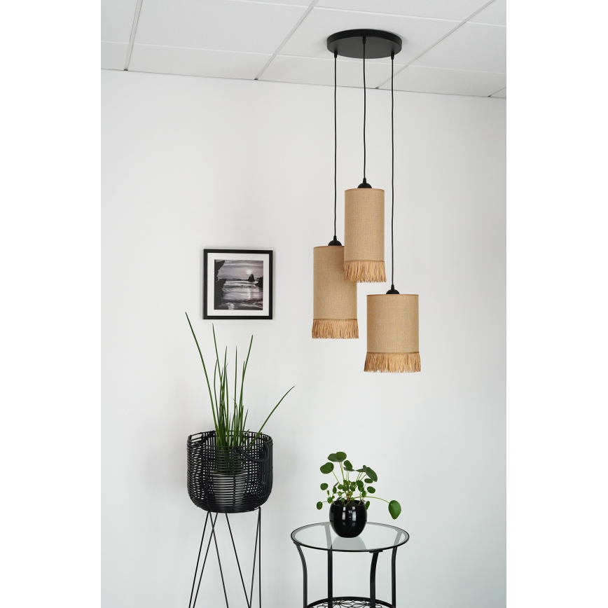 Brilagi - Candelabru suspendat pe cablu WINNETOU TUBES 3xE27/15W/230V maro/negru