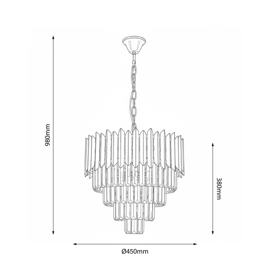 Brilagi - Candelabru pe lanț CRISTAL 5xE14/40W/230V Ø 45 cm