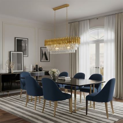 Brilagi - Candelabru pe lanț ECLIPSE, 10x E14/10W/230V, 78x28 cm, auriu