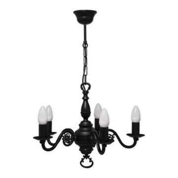 Brilagi - Candelabru pe lanț IMPERO 5xE14/60W/230V negru