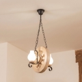 Brilagi - Candelabru pe lanț ROATA 2xE14/40W/230V, stejar