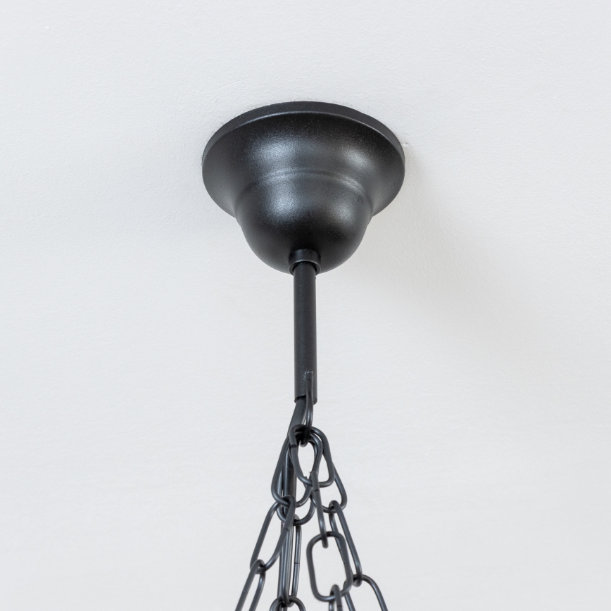 Brilagi - Candelabru pe lanț TIMONA 4xE14/40W/230V diam. 50 cm fag/nuc