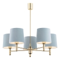 Brilagi - Candelabru pe tijă MONTE, 5 x E27, 15 W, 230 V, albastru/auriu