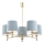 Brilagi - Candelabru pe tijă MONTE, 5 x E27, 15 W, 230 V, albastru/auriu