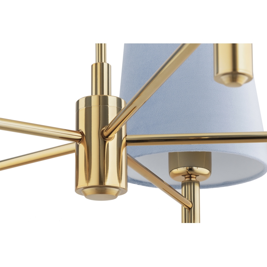 Brilagi - Candelabru pe tijă MONTE, 5 x E27, 15 W, 230 V, albastru/auriu