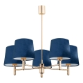 Brilagi - Candelabru pe tijă MONTE, 5xE27/15W/230V, albastru/auriu