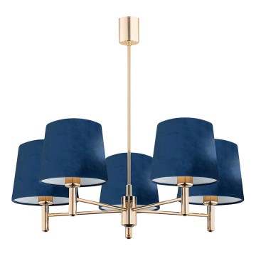 Brilagi - Candelabru pe tijă MONTE, 5xE27/60W/230V, albastru/auriu