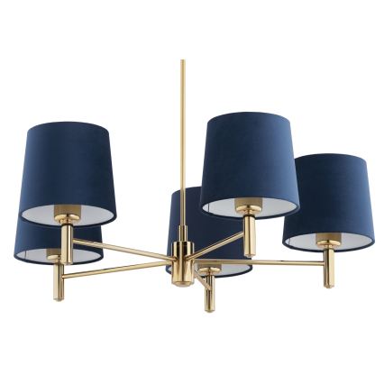 Brilagi - Candelabru pe tijă MONTE, 5xE27/60W/230V, albastru/auriu
