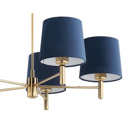 Brilagi - Candelabru pe tijă MONTE, 5xE27/60W/230V, albastru/auriu