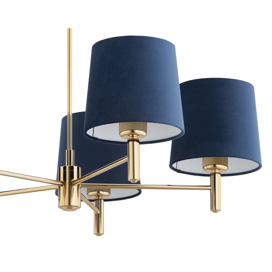 Brilagi - Candelabru pe tijă MONTE, 5xE27/60W/230V, albastru/auriu