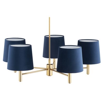 Brilagi - Candelabru pe tijă MONTE, 5xE27/60W/230V, albastru/auriu