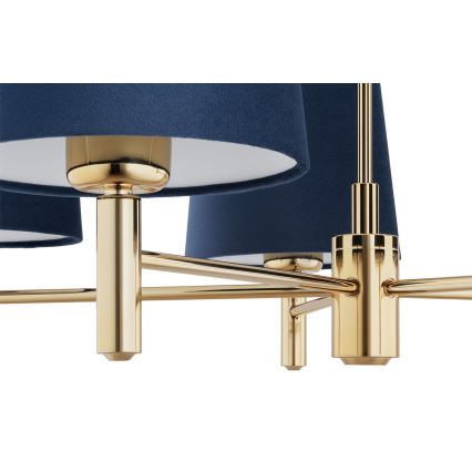 Brilagi - Candelabru pe tijă MONTE, 5xE27/60W/230V, albastru/auriu