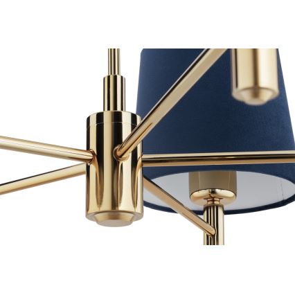 Brilagi - Candelabru pe tijă MONTE, 5xE27/60W/230V, albastru/auriu