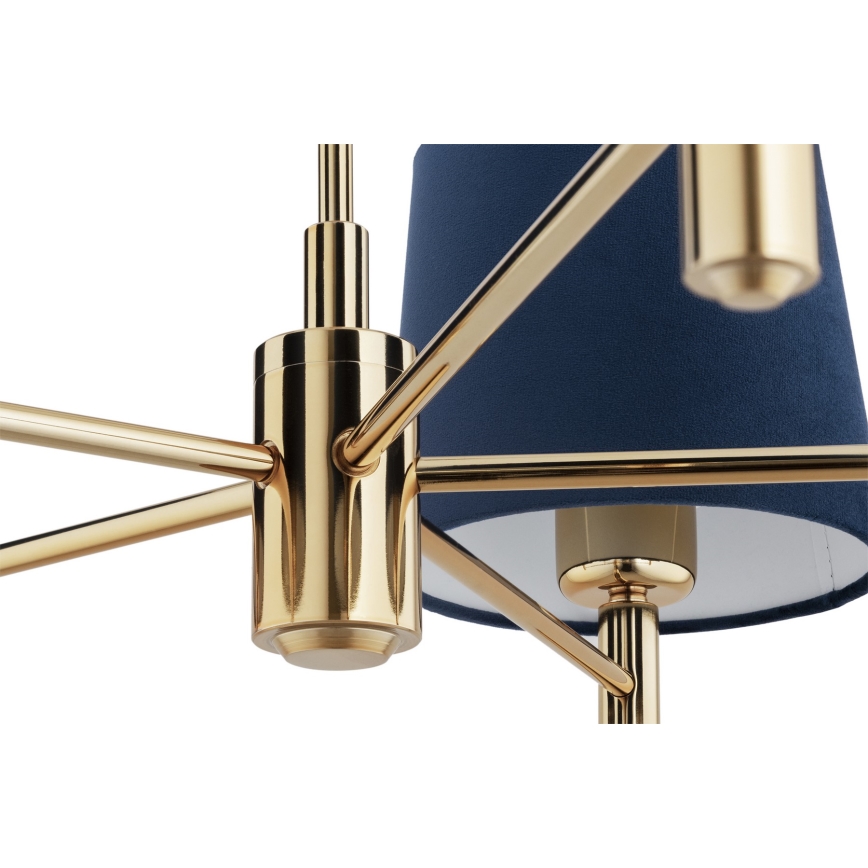 Brilagi - Candelabru pe tijă MONTE, 5xE27/60W/230V, albastru/auriu