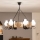Brilagi - Candelabru QUEEN suspendat pe lanț, 6xE14/40W/230V, stejar
