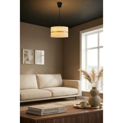 Brilagi - Candelabru suspendat cu cablu DUO-DUO 1xE27/60W/230V Ø 40 cm crem/auriu