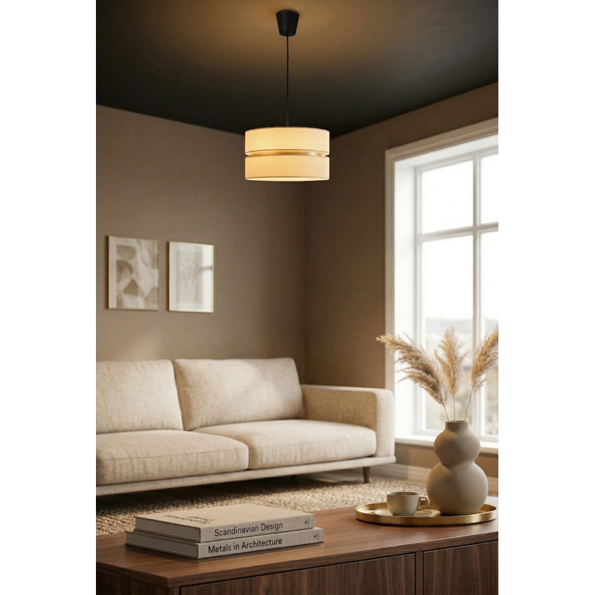 Brilagi - Candelabru suspendat cu cablu DUO-DUO 1xE27/60W/230V Ø 40 cm crem/auriu