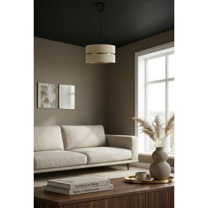 Brilagi - Candelabru suspendat cu cablu DUO-DUO 1xE27/60W/230V Ø 40 cm crem/auriu