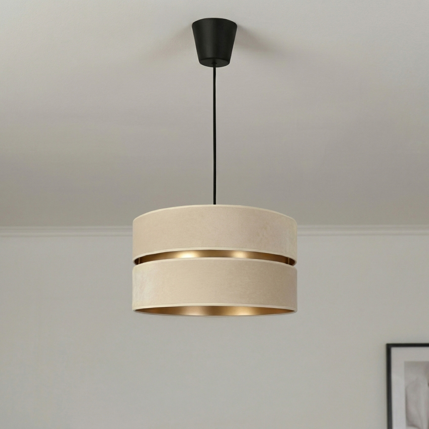 Brilagi - Candelabru suspendat cu cablu DUO-DUO 1xE27/60W/230V Ø 40 cm crem/auriu