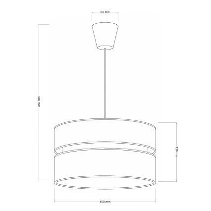 Brilagi - Candelabru suspendat cu cablu DUO-DUO 1xE27/60W/230V Ø 40 cm crem/auriu