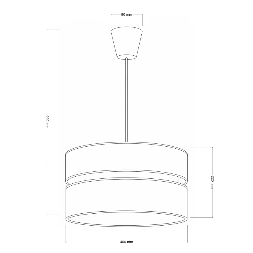Brilagi - Candelabru suspendat cu cablu DUO-DUO 1xE27/60W/230V Ø 40 cm crem/auriu