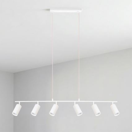 Brilagi - Candelabru suspendat cu cablu SELE 6xGU10/30W/230V alb
