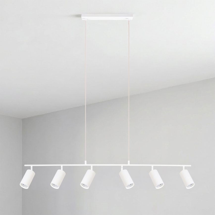Brilagi - Candelabru suspendat cu cablu SELE 6xGU10/30W/230V alb