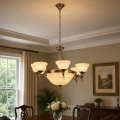 BRILAGI - Candelabru suspendat cu lanț DAHLIA 9xE27/40W/230V Ø 74 cm alamă