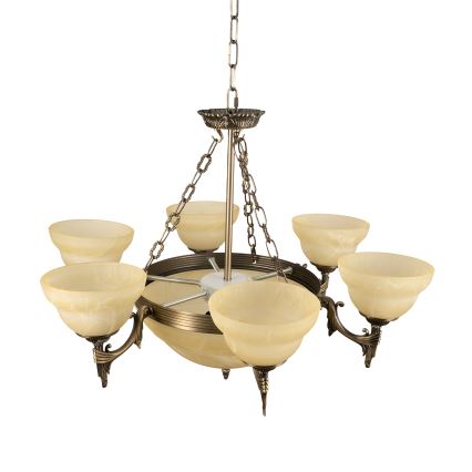 BRILAGI - Candelabru suspendat cu lanț DAHLIA 9xE27/40W/230V Ø 74 cm alamă