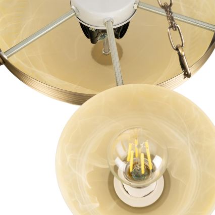 BRILAGI - Candelabru suspendat cu lanț DAHLIA 9xE27/40W/230V Ø 74 cm alamă