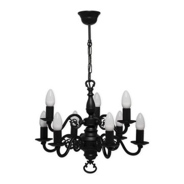Brilagi - Candelabru suspendat cu lanț IMPERO 9xE14/60W/230V negru
