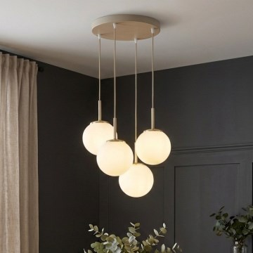 Brilagi - Candelabru suspendat pe cablu 4xE27/60W/230V bej/auriu