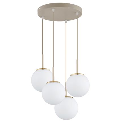 Brilagi - Candelabru suspendat pe cablu 4xE27/60W/230V bej/auriu
