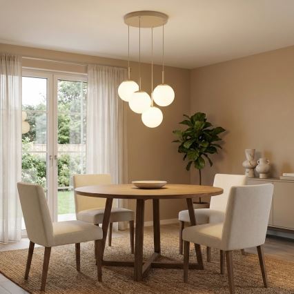 Brilagi - Candelabru suspendat pe cablu 4xE27/60W/230V bej/auriu