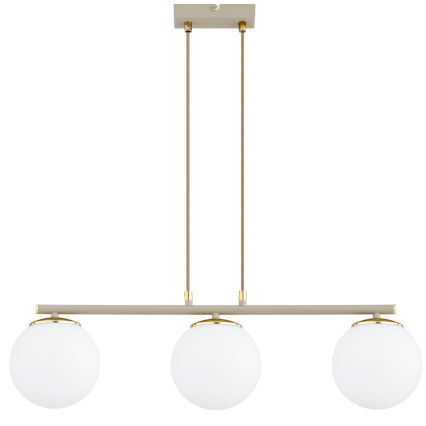 Brilagi - Candelabru suspendat pe cablu MILO ECRU 3xE27/60W/230V bej/auriu