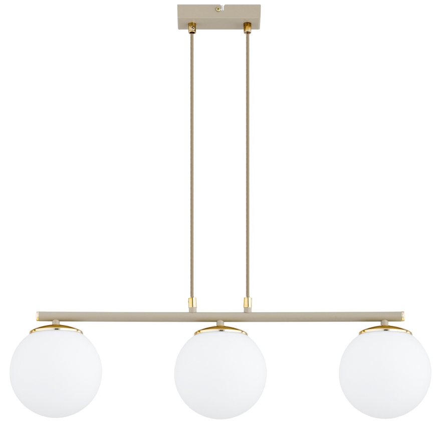 Brilagi - Candelabru suspendat pe cablu MILO ECRU 3xE27/60W/230V bej/auriu