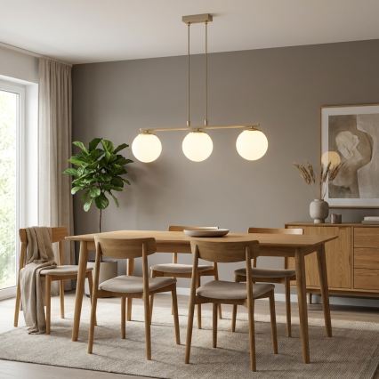 Brilagi - Candelabru suspendat pe cablu MILO ECRU 3xE27/60W/230V bej/auriu