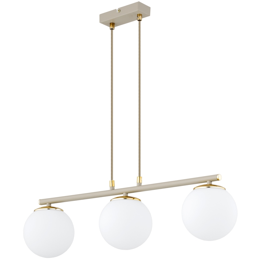Brilagi - Candelabru suspendat pe cablu MILO ECRU 3xE27/60W/230V bej/auriu