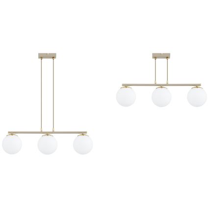Brilagi - Candelabru suspendat pe cablu MILO ECRU 3xE27/60W/230V bej/auriu