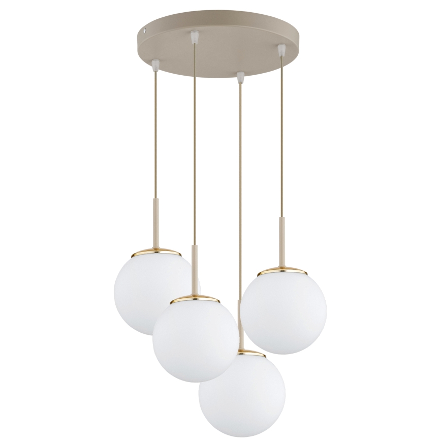 Brilagi - Candelabru suspendat pe cablu MILO ECRU 4xE27/60W/230V bej/auriu