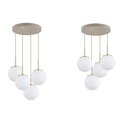 Brilagi - Candelabru suspendat pe cablu MILO ECRU 4xE27/60W/230V bej/auriu