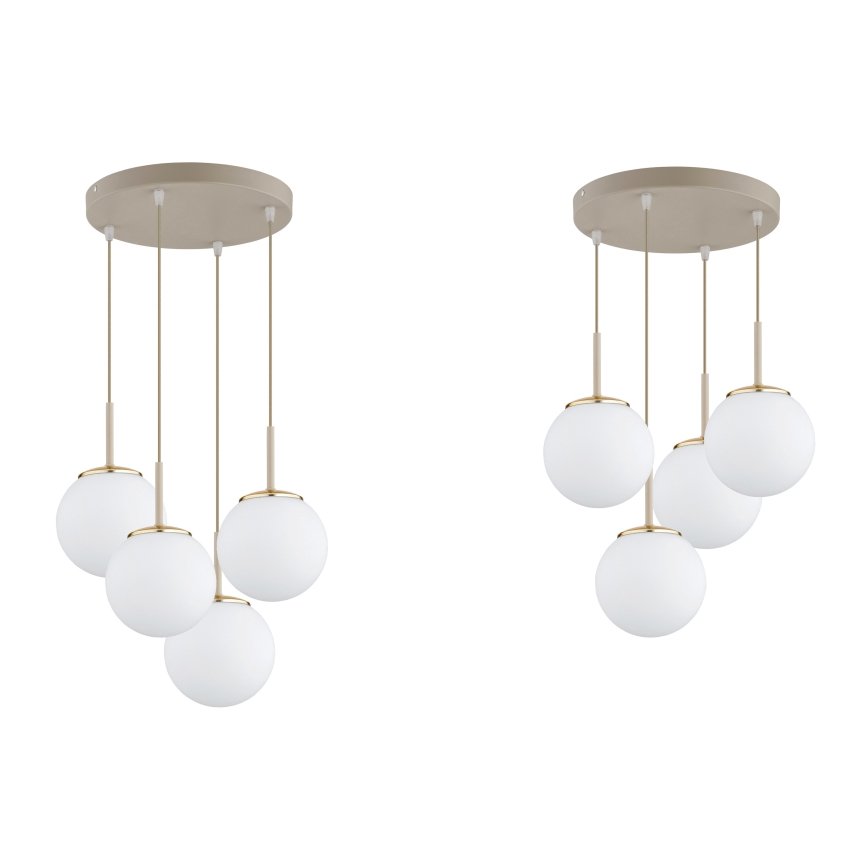 Brilagi - Candelabru suspendat pe cablu MILO ECRU 4xE27/60W/230V bej/auriu
