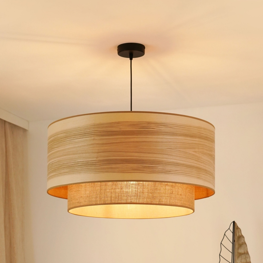 Brilagi - Candelabru suspendat pe cablu MONTANA BOHO 1xE27/15W/230V diam. 60 cm maro/negru