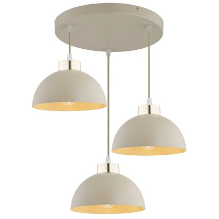 Brilagi - Candelabru suspendat pe cablu MOON 3xE27/60W/230V bej/auriu