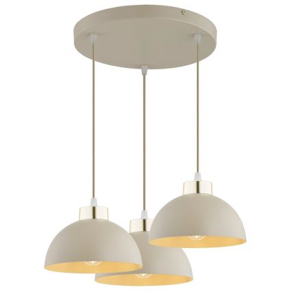 Brilagi - Candelabru suspendat pe cablu MOON 3xE27/60W/230V bej/auriu