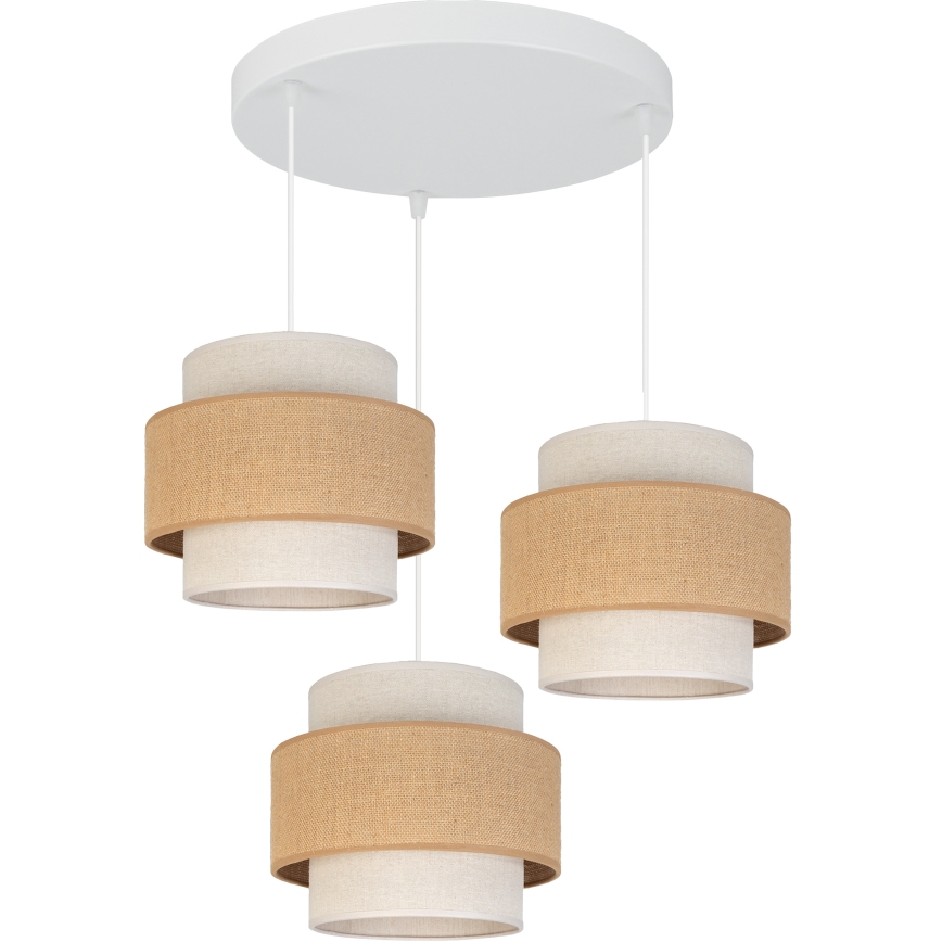 Brilagi - Candelabru suspendat pe cablu SPACE, 3xE27/60W/230V, Ø 40 cm, bej/crem