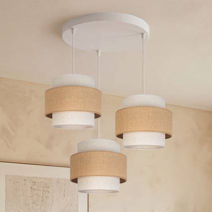 Brilagi - Candelabru suspendat pe cablu SPACE, 3xE27/60W/230V, Ø 40 cm, bej/crem
