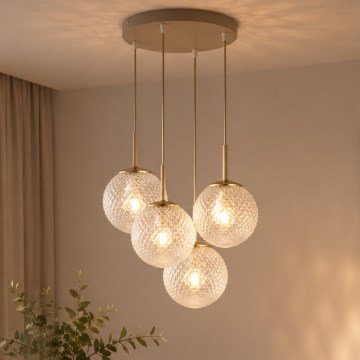 Brilagi - Candelabru suspendat pe cablu STELLA 4xE27/60W/230V bej/auriu