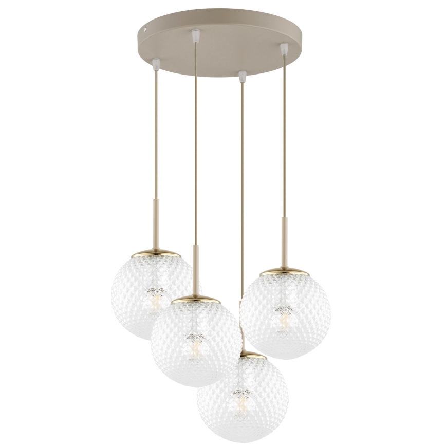 Brilagi - Candelabru suspendat pe cablu STELLA 4xE27/60W/230V bej/auriu